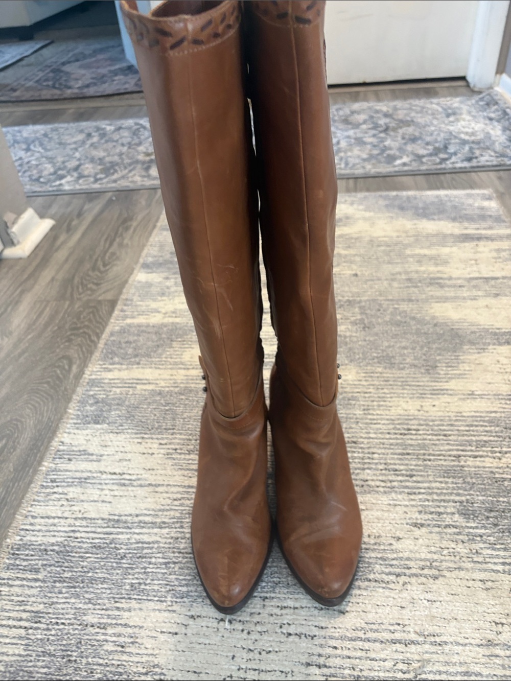 UGG Tall Leather Over-the-Knee Boots in Chestnut Brown